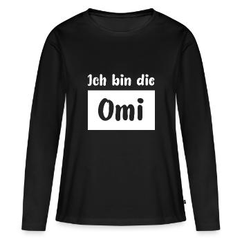 Omi - Frauen Premium Bio Langarmshirt - Schwarz - Vorne - Julia (174cm)