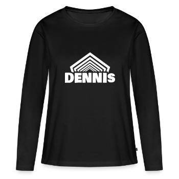 Dennis - Frauen Premium Bio Langarmshirt - Schwarz - Vorne - Julia (174cm)
