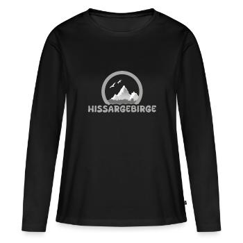 Trekking dans les montagnes Hissar - T-shirt manches longues Premium bio Femme - noir - Devant - Julia (174cm)