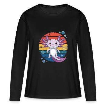Axolotl - Frauen Premium Bio Langarmshirt - Schwarz - Vorne - Julia (174cm)