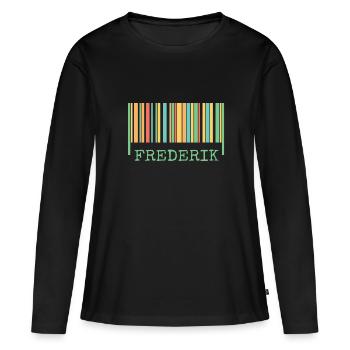 Bar code Frederik - Women's Premium Organic Long Sleeve Shirt - black - Front - Julia (174cm)