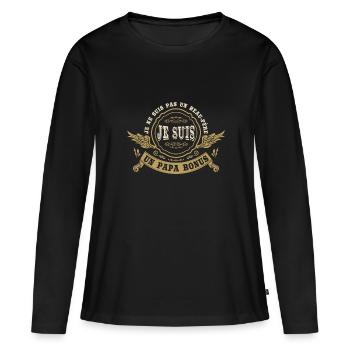 Je Suis Un Papa Bonus - T-shirt manches longues Premium bio Femme - noir - Devant - Julia (174cm)