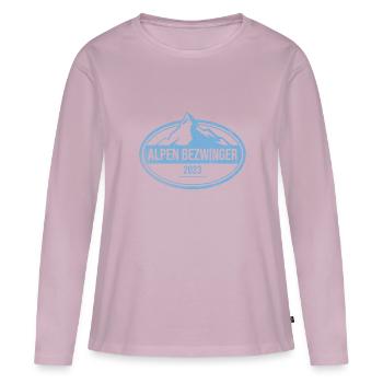 Alpenbezwinger 2023 Alpenüberquerung Finisher - Frauen Premium Bio Langarmshirt - Altrosa - Vorne - Julia (174cm)