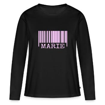 Marie Marie - T-shirt manches longues Premium bio Femme - noir - Devant - Julia (174cm)