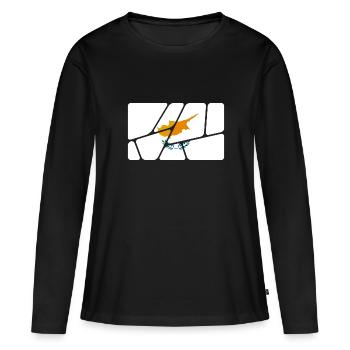 Chypre comme Chypre - T-shirt manches longues Premium bio Femme - noir - Devant - Julia (174cm)