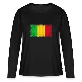 Cadeau pour le Mali - T-shirt manches longues Premium bio Femme - noir - Devant - Julia (174cm)