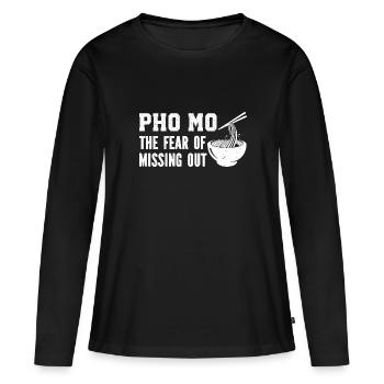 Drôle Pho Soupe Vietnamienne Pho - T-shirt manches longues Premium bio Femme - noir - Devant - Julia (174cm)