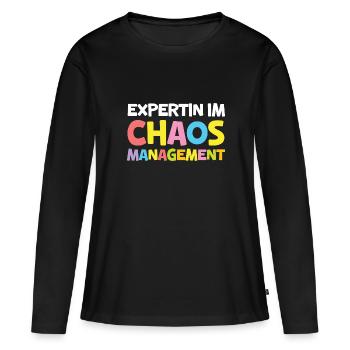 Kita Chaosmanagement Expertin Erzieherin - Frauen Premium Bio Langarmshirt - Schwarz - Vorne - Julia (174cm)