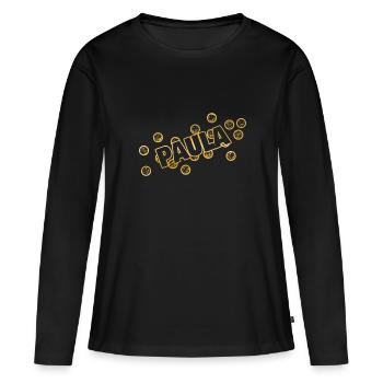 Nom: Paula - T-shirt manches longues Premium bio Femme - noir - Devant - Julia (174cm)
