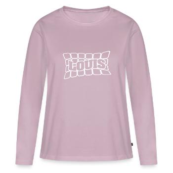 Louis - T-shirt manches longues Premium bio Femme - rose poudré - Devant - Julia (174cm)