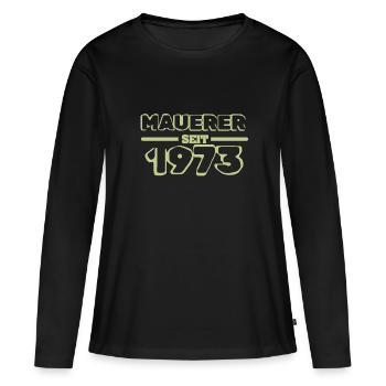 1973 1973 - T-shirt manches longues Premium bio Femme - noir - Devant - Julia (174cm)