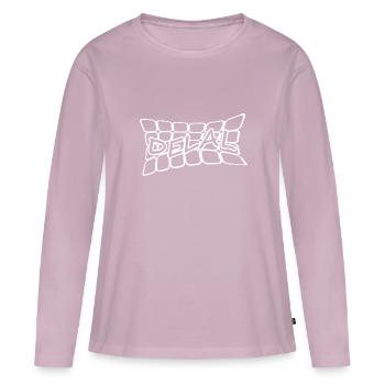 Delal comme nom - T-shirt manches longues Premium bio Femme - rose poudré - Devant - Julia (174cm)