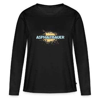 Constructeur d’asphalte comme métier - T-shirt manches longues Premium bio Femme - noir - Devant - Julia (174cm)