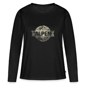 Alpen - Frauen Premium Bio Langarmshirt - Schwarz - Vorne - Julia (174cm)
