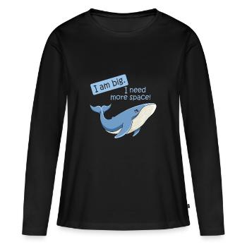Baleine bleue grosse baleine dans la bande dessinée d'illustration de l'océan - T-shirt manches longues Premium bio Femme - noir - Devant - Julia (174cm)