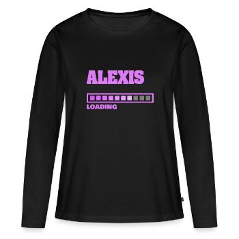 Alexis bébé - T-shirt manches longues Premium bio Femme - noir - Devant - Julia (174cm)