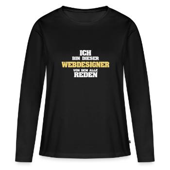 Concepteur de sites Web en tant que métier - T-shirt manches longues Premium bio Femme - noir - Devant - Julia (174cm)