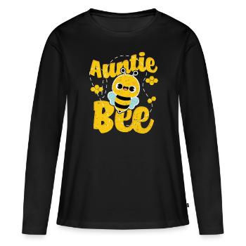 Tante Bee - Tante - T-shirt manches longues Premium bio Femme - noir - Devant - Julia (174cm)