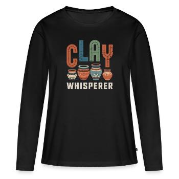 Töpfer Töpfern - Frauen Premium Bio Langarmshirt - Schwarz - Vorne - Julia (174cm)