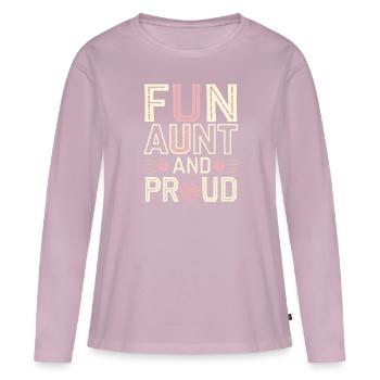 Tante - T-shirt manches longues Premium bio Femme - rose poudré - Devant - Julia (174cm)