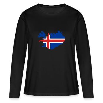Island - Frauen Premium Bio Langarmshirt - Schwarz - Vorne - Julia (174cm)
