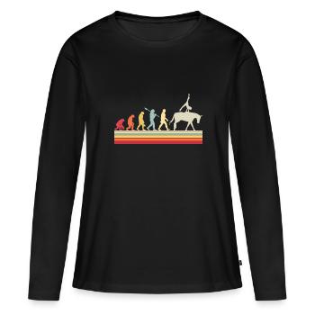 Voûte équestre Evolution Équitation - T-shirt manches longues Premium bio Femme - noir - Devant - Julia (174cm)