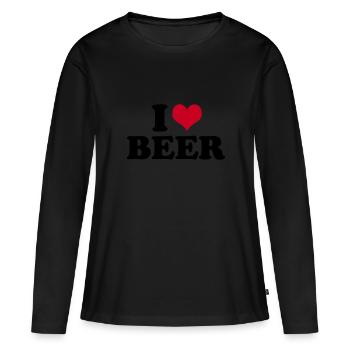 J’adore la bière Bier - T-shirt manches longues Premium bio Femme - noir - Devant - Julia (174cm)