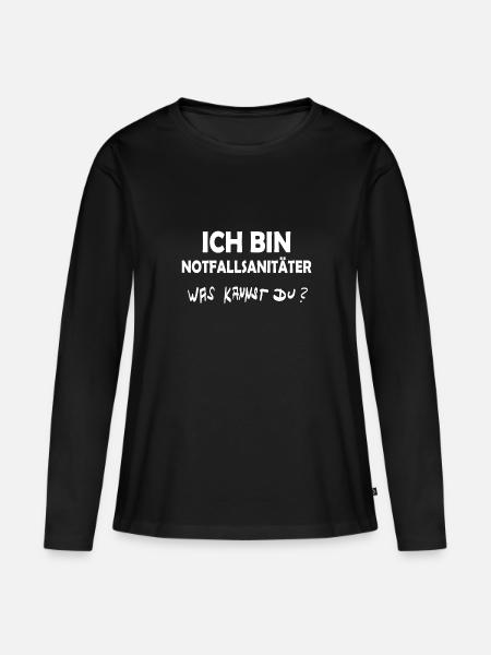 Beruf Notfallsanitäter - Frauen Premium Bio Langarmshirt - Schwarz