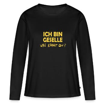 Cadeau pour compagnon - T-shirt manches longues Premium bio Femme - noir - Devant - Julia (174cm)