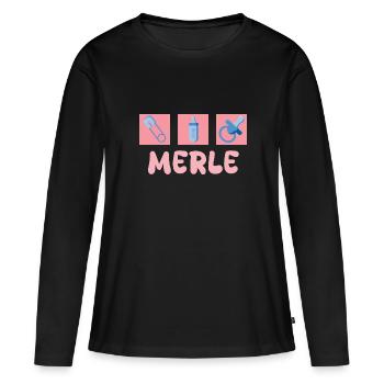 Sucette Merle - T-shirt manches longues Premium bio Femme - noir - Devant - Julia (174cm)