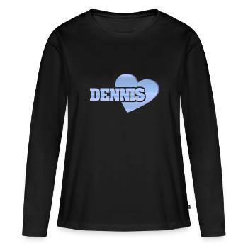 Dennis als Gold - Frauen Premium Bio Langarmshirt - Schwarz - Vorne - Julia (174cm)