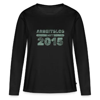 2015 - Frauen Premium Bio Langarmshirt - Schwarz - Vorne - Julia (174cm)