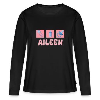 Sucette Aileen - T-shirt manches longues Premium bio Femme - noir - Devant - Julia (174cm)