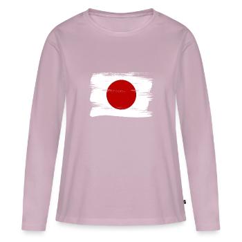 Japan Flag Used Look Nihon Japanese Flag - Women's Premium Organic Long Sleeve Shirt - dusky pink - Front - Julia (174cm)