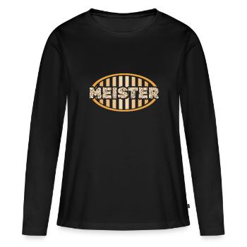 Maître - T-shirt manches longues Premium bio Femme - noir - Devant - Julia (174cm)