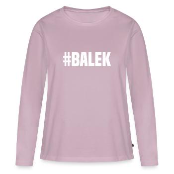 Balek - T-shirt manches longues Premium bio Femme - rose poudré - Devant - Julia (174cm)