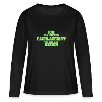 Beruf Fachlagerist - Frauen Premium Bio Langarmshirt - Schwarz - Vorne - Julia (174cm)