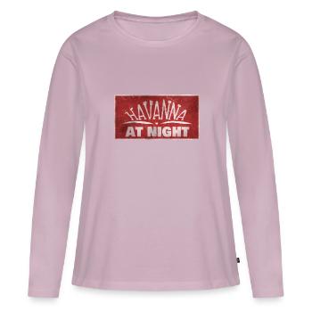 La Havane - T-shirt manches longues Premium bio Femme - rose poudré - Devant - Julia (174cm)