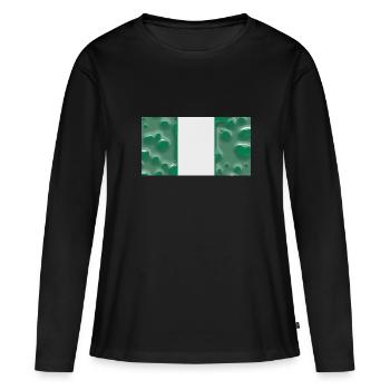 Nigeria - Frauen Premium Bio Langarmshirt - Schwarz - Vorne - Julia (174cm)