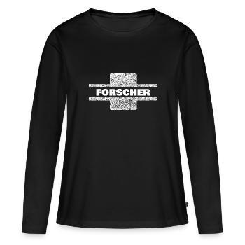 Profession : Chercheur - T-shirt manches longues Premium bio Femme - noir - Devant - Julia (174cm)