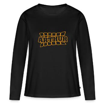 Nom Arthur - T-shirt manches longues Premium bio Femme - noir - Devant - Julia (174cm)