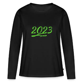 2023 - T-shirt manches longues Premium bio Femme - noir - Devant - Julia (174cm)