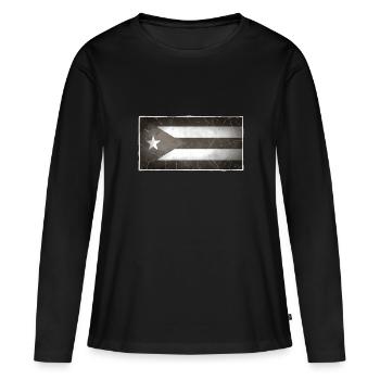 Cuba - T-shirt manches longues Premium bio Femme - noir - Devant - Julia (174cm)