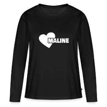 Naissance pour Maline Prénom Né - T-shirt manches longues Premium bio Femme - noir - Devant - Julia (174cm)