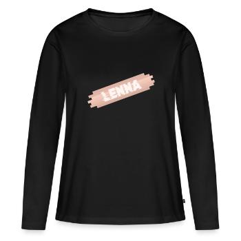Lenna - T-shirt manches longues Premium bio Femme - noir - Devant - Julia (174cm)