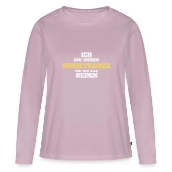 Dresseur - T-shirt manches longues Premium bio Femme - rose poudré - Devant - Julia (174cm)