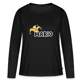 Mario de carnaval - T-shirt manches longues Premium bio Femme - noir - Devant - Julia (174cm)