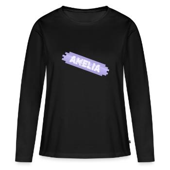 Vorname Amelia - Frauen Premium Bio Langarmshirt - Schwarz - Vorne - Julia (174cm)