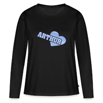 Arthur d’or - T-shirt manches longues Premium bio Femme - noir - Devant - Julia (174cm)
