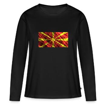 Macédoine du Nord Macédoine du Nord - T-shirt manches longues Premium bio Femme - noir - Devant - Julia (174cm)